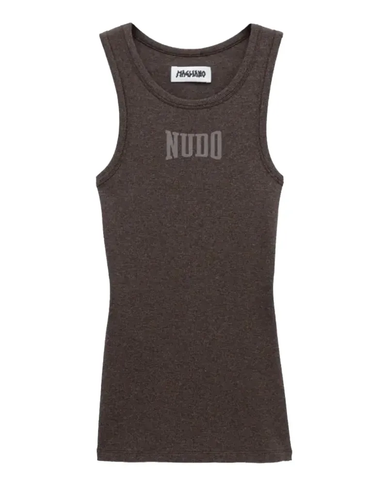 Magliano ribbed-knit logo-print tank top - Braun Braun