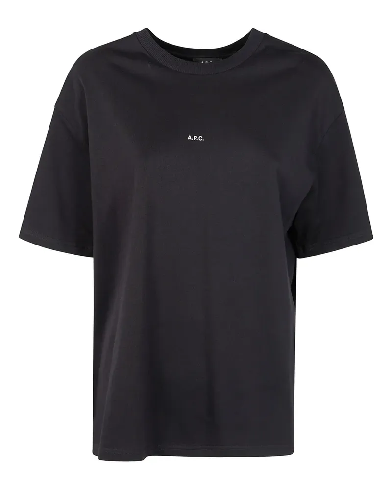 A.P.C. T-Shirt mit Logo-Print - Schwarz Schwarz