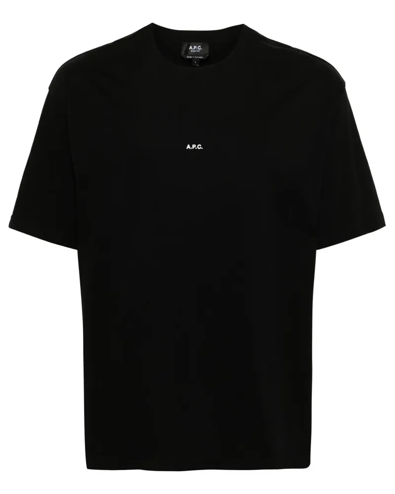 A.P.C. T-Shirt mit Logo-Print - Schwarz Schwarz
