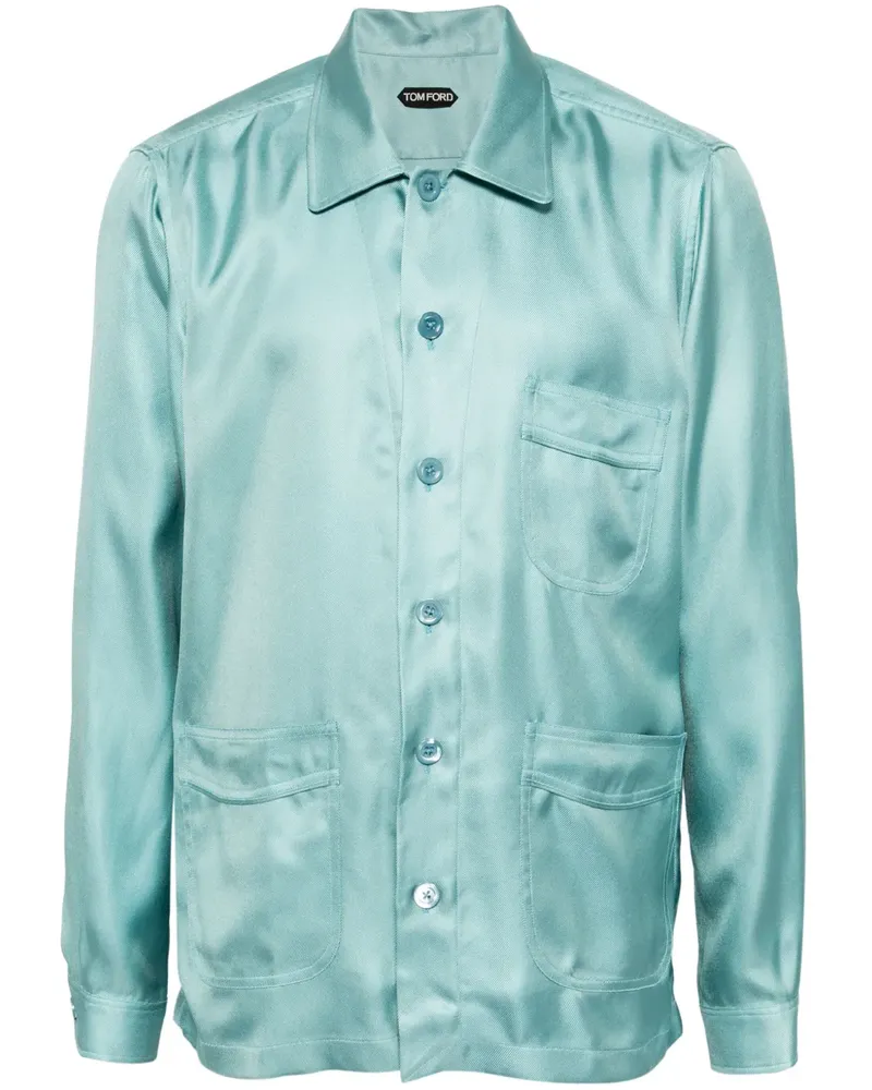 Tom Ford Hemd aus Seide - Blau Blau