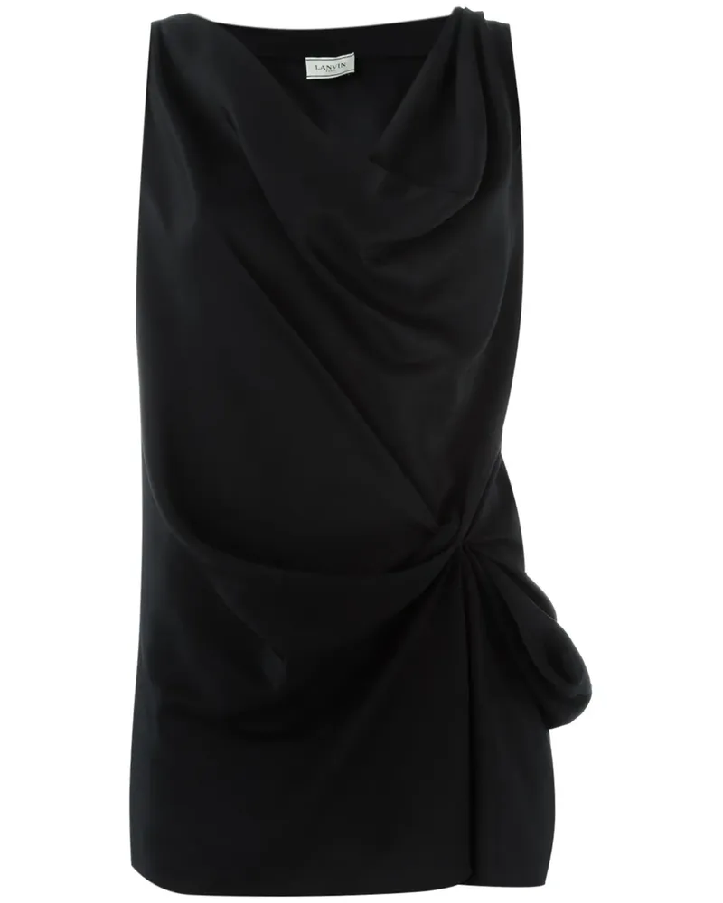 Lanvin Drapierte Bluse mit Knotendetail - Schwarz Schwarz