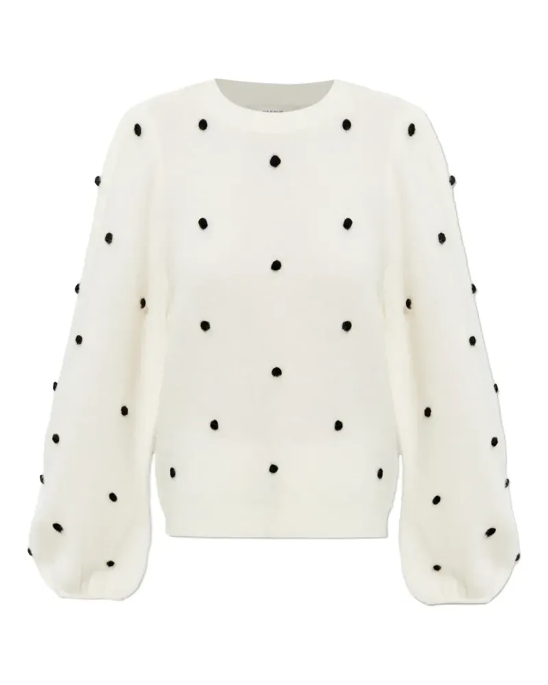 Gestuz Pullover mit Ballonärmeln - Weiß Weiß