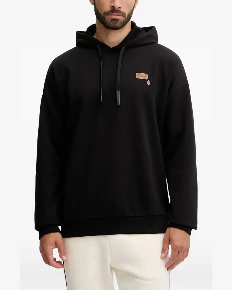 EA7 drawstring graphic hoodie - Schwarz Schwarz