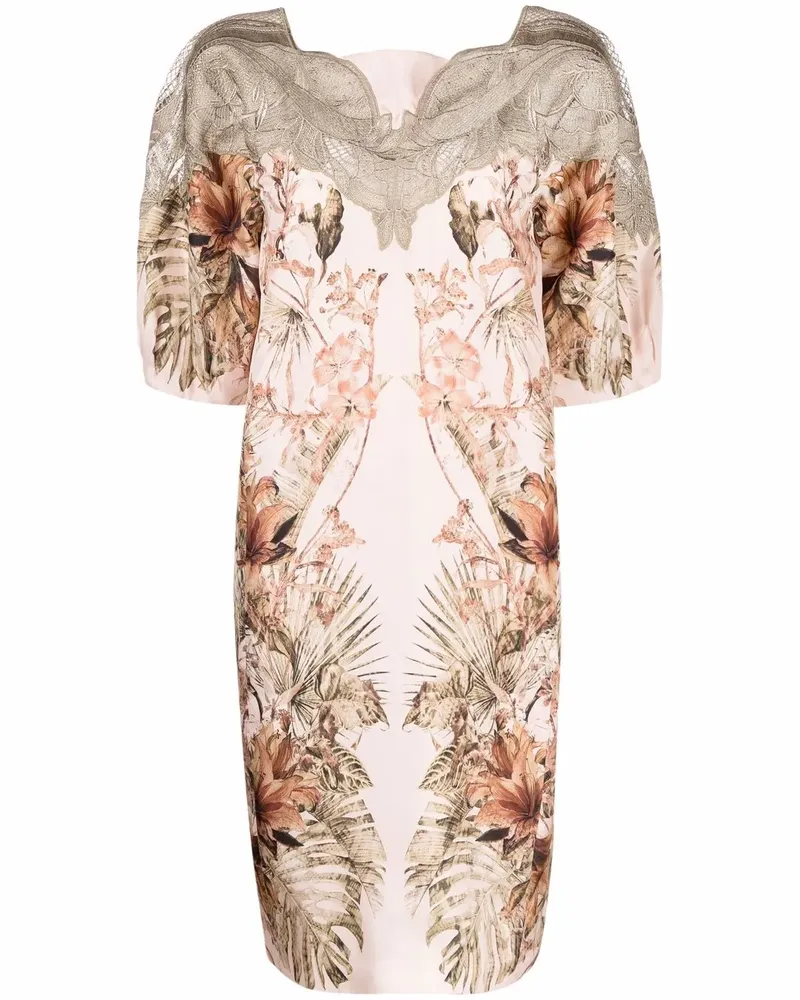Alberta Ferretti Kleid mit Makramee-Detail - Nude Nude