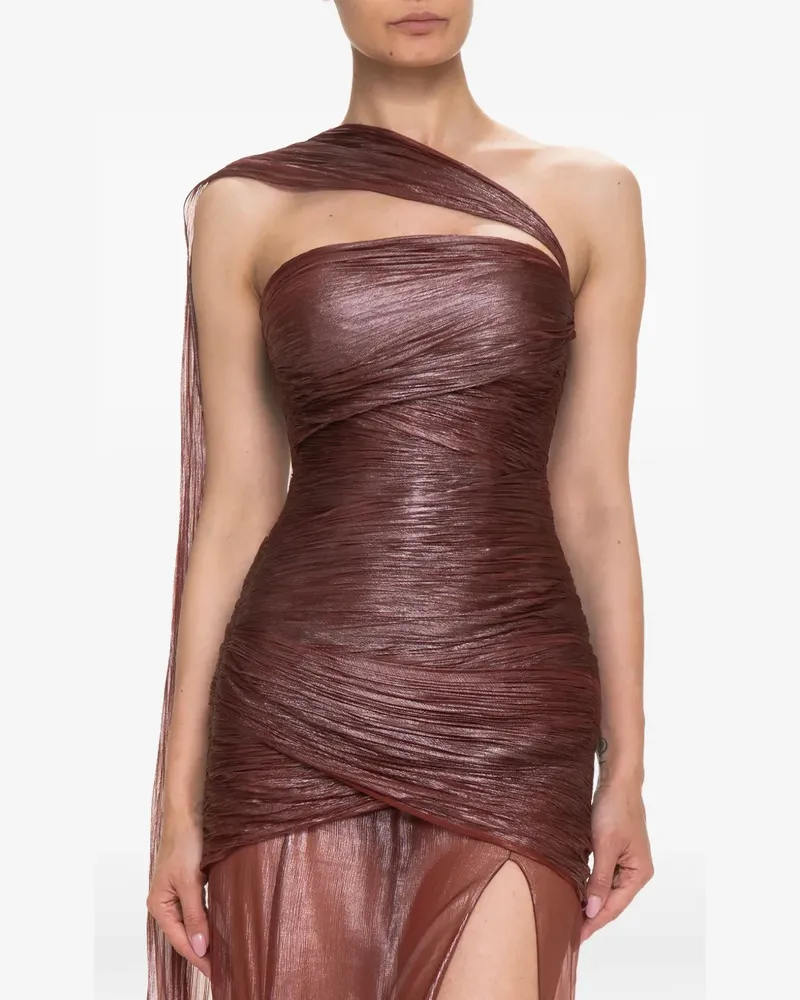 Maria Lucia Hohan Marimar Maxikleid mit Metallic-Finish - Braun Braun