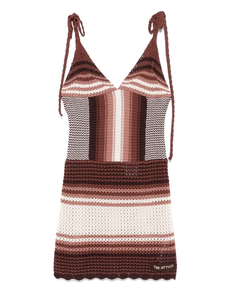 ATTICO Gestreiftes Minikleid - Braun Braun