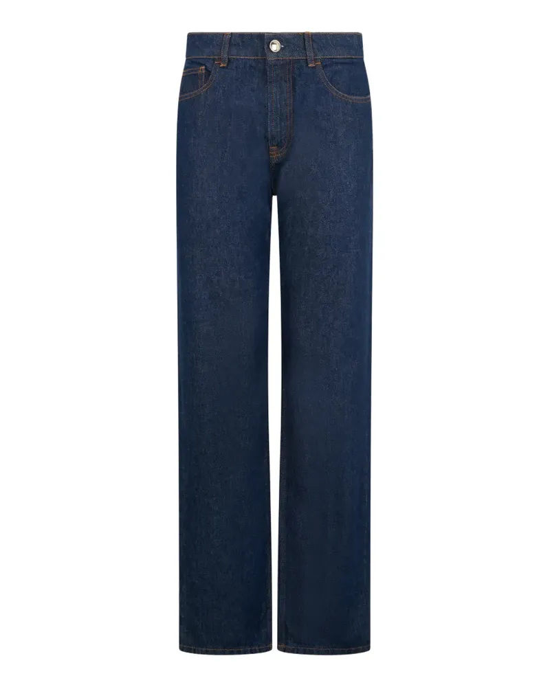 MOORER Hose mit geradem Bein - Blau Blau