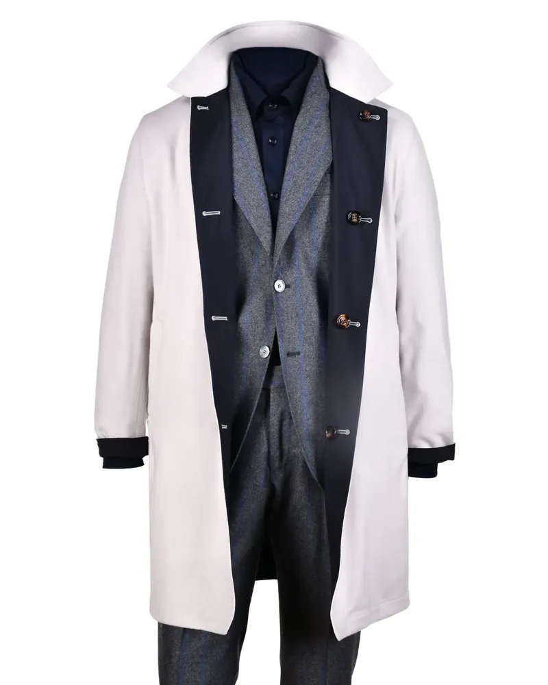 Kiton Wendbarer Regenmantel mit steigendem Revers - Nude Nude
