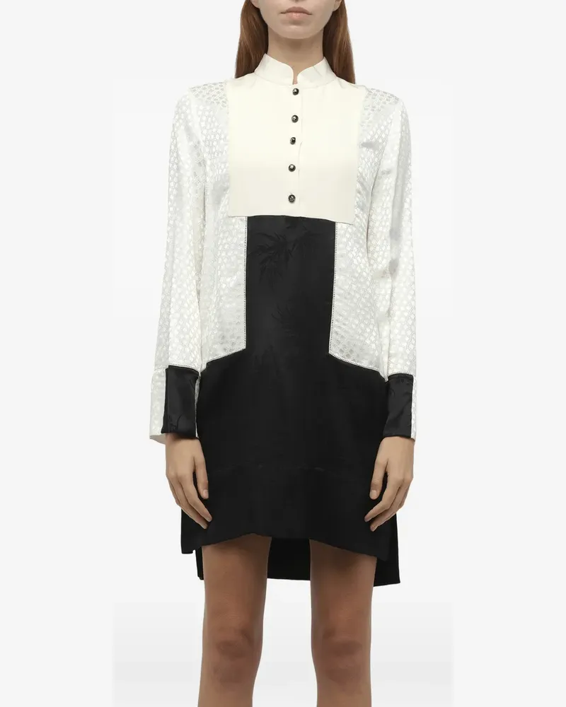 Alexander McQueen long-sleeve buttoned mini dress - Weiß Weiß