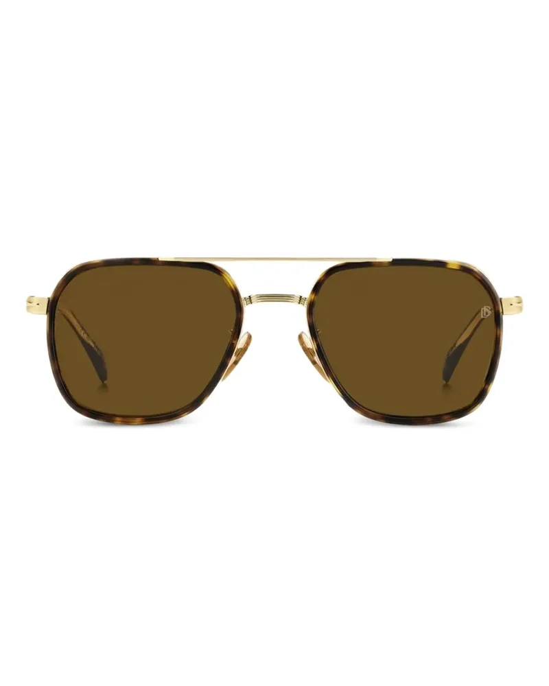 EYEWEAR by DAVID BECKHAM Eckige Sonnenbrille in Schildpattoptik - Gold Gold