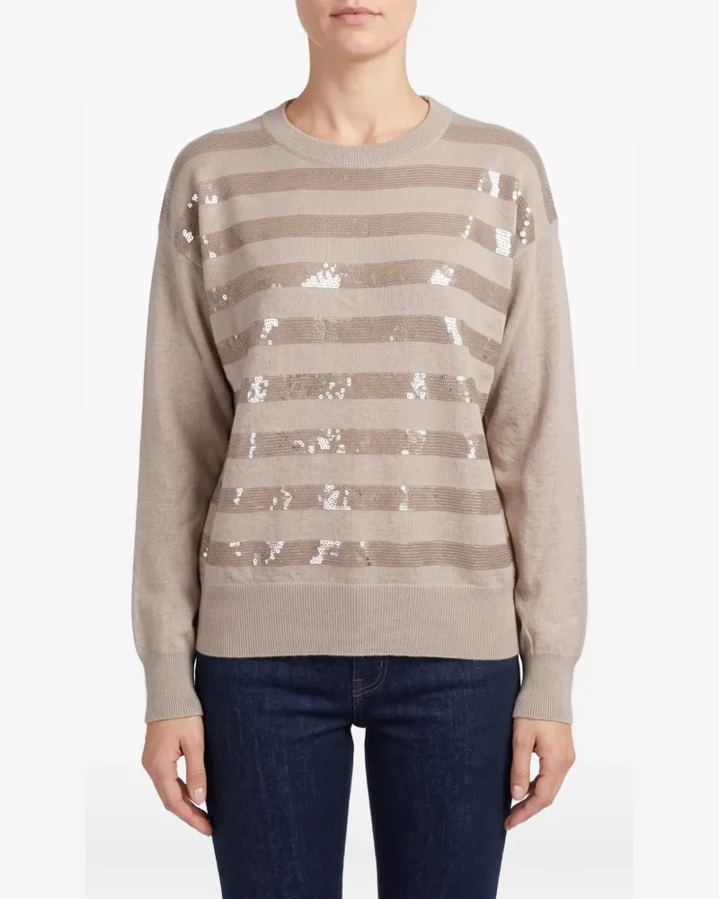 Brunello Cucinelli Pullover mit Pailletten - Nude Nude