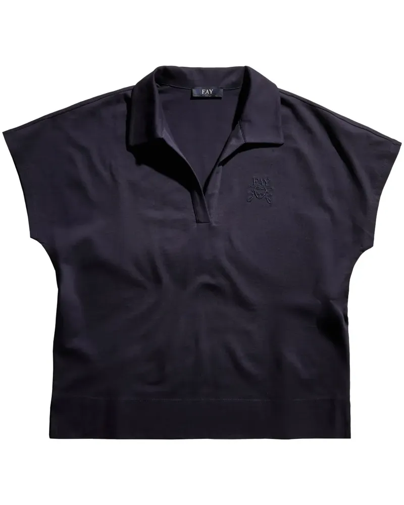 Fay Pikee-Poloshirt mit Logo-Stickerei - Blau Blau