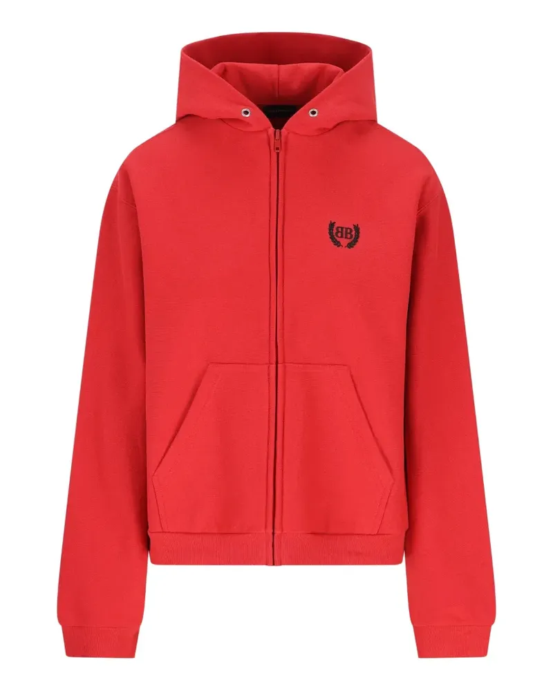 Balenciaga logo-embroidery zip-fastening sweatshirt - Rot Rot