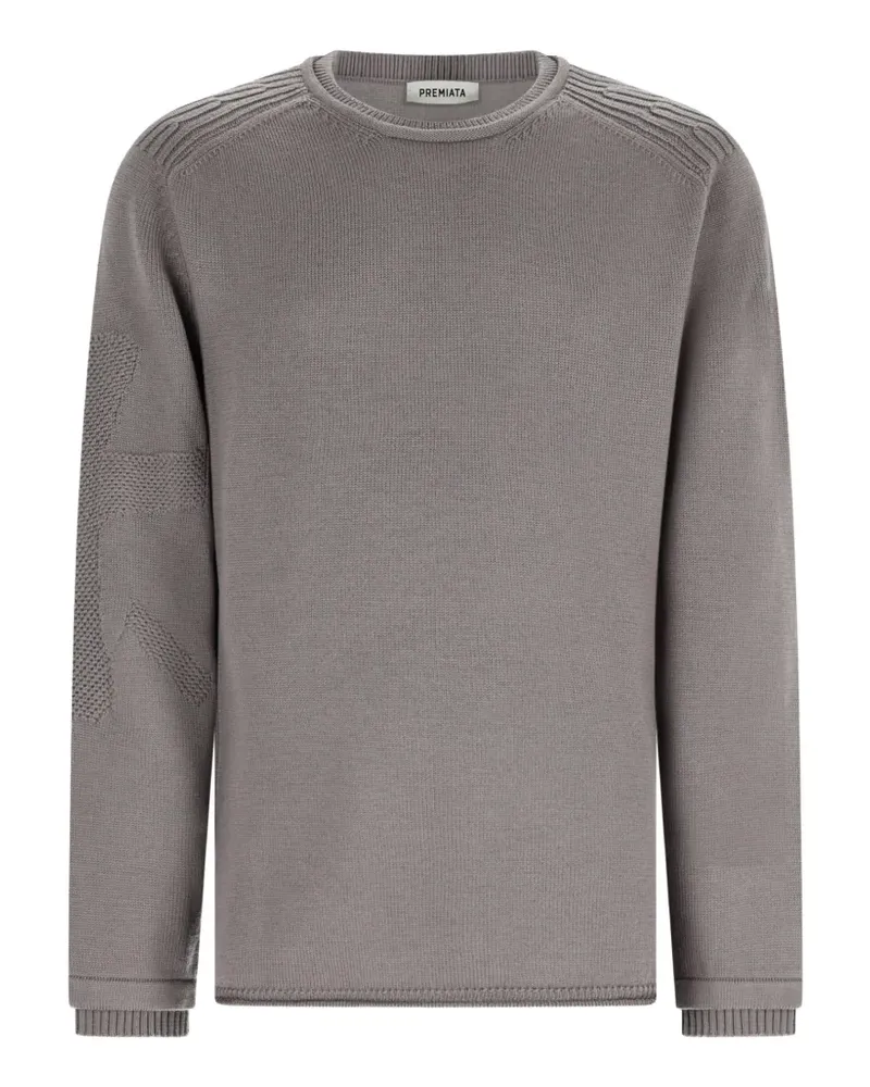 Premiata logo-detail ribbed-trim sweater - Grau Grau