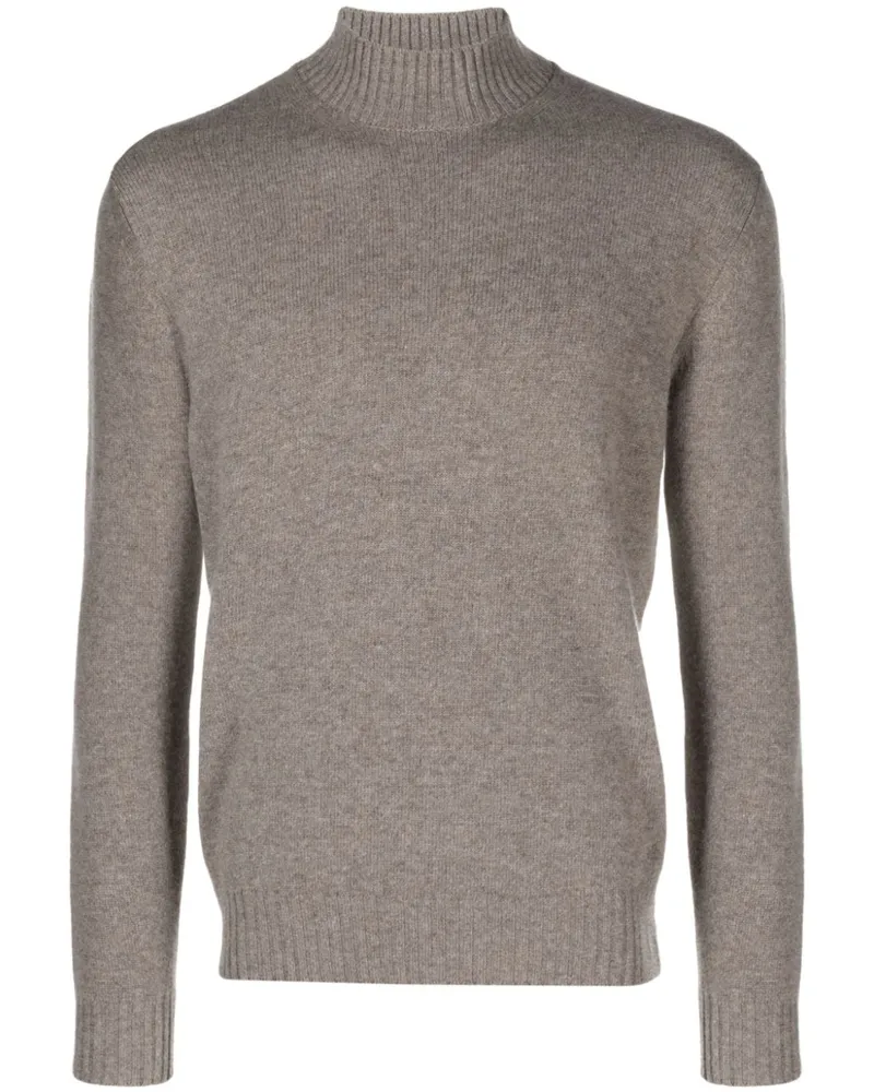 Cruciani Pullover mit Stehkragen Braun