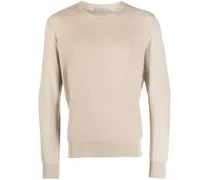 Intarsien-Pullover mit rundem Ausschnitt