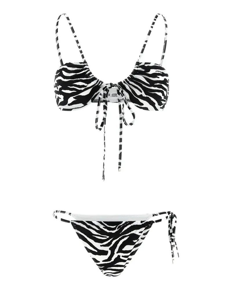 ATTICO Bikini mit Animal-Print - Weiß Weiß