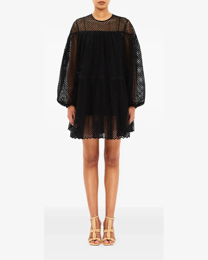 Ulla Johnson Kleid mit Ösen - Schwarz Schwarz