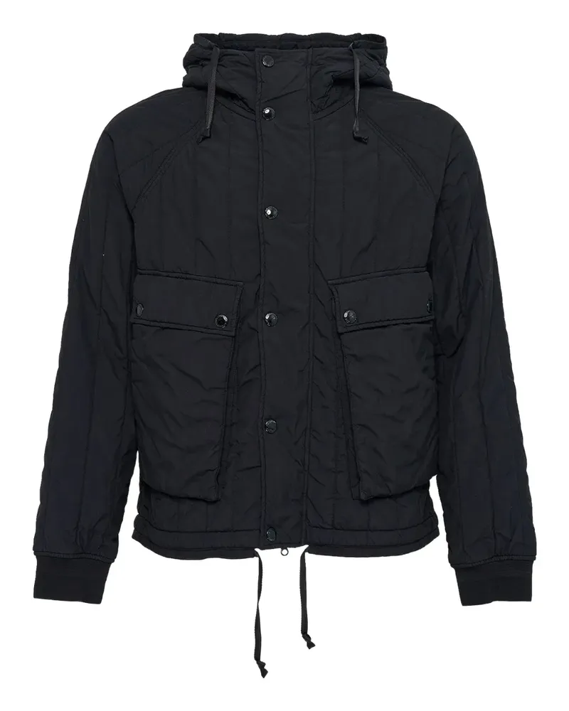 C.P. Company goggle hooded quilted jacket - Schwarz Schwarz