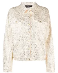 Patrizia Pepe Jeansjacke mit Strass Nude