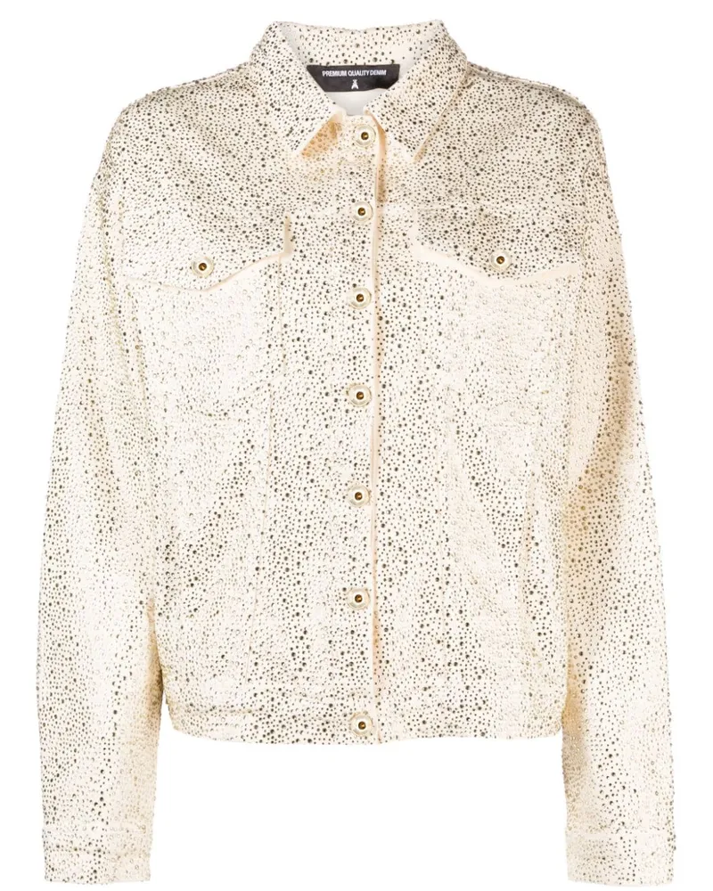 Patrizia Pepe Jeansjacke mit Strass - Nude Nude