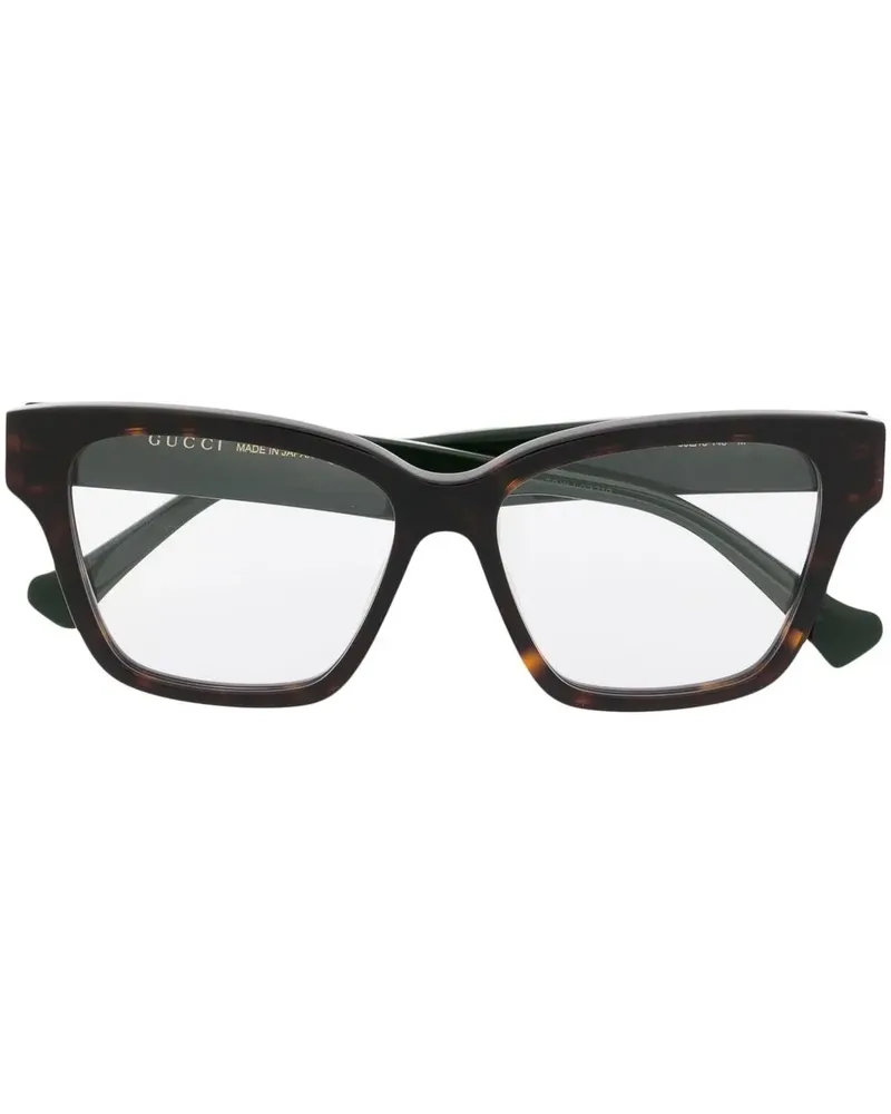 Gucci Brille mit eckigem Gestell - Braun Braun