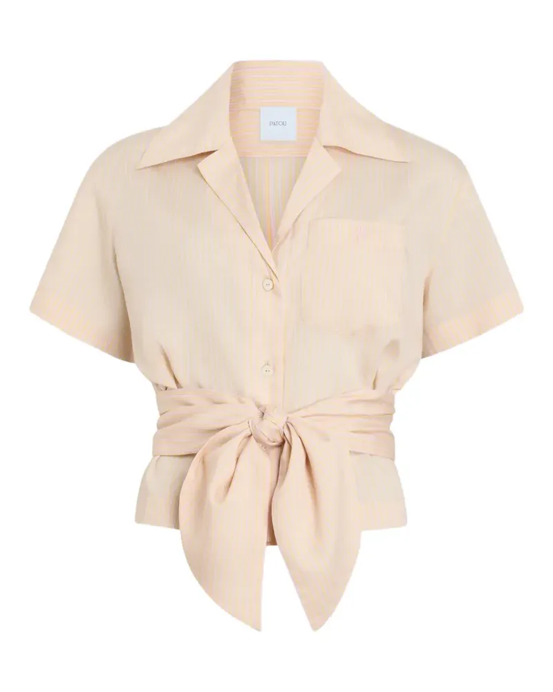 Patou Gestreiftes Hemd mit Knoten - Nude Nude