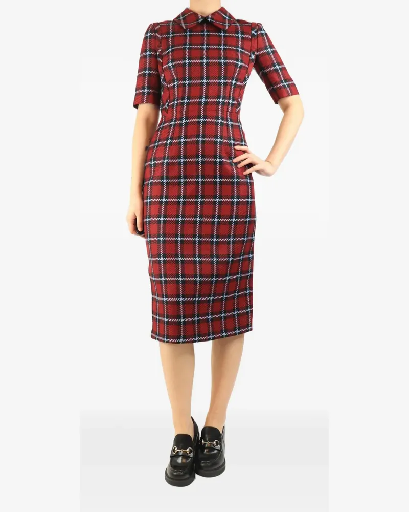 EMILIA WICKSTEAD tartan-pattern midi dress - Rot Rot