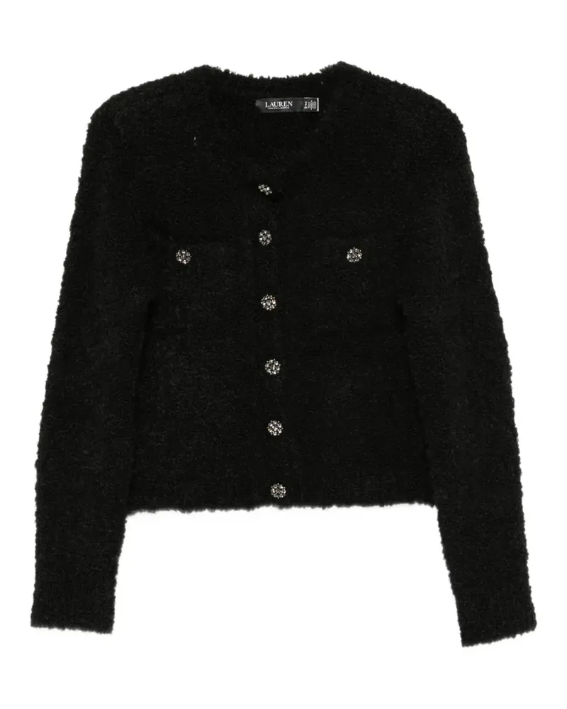 Ralph Lauren bouclé crystal-button sweater - Schwarz Schwarz
