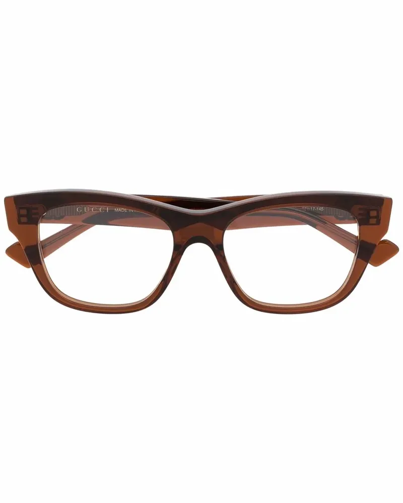 Gucci Sonnenbrille mit eckigem Gestell - Braun Braun