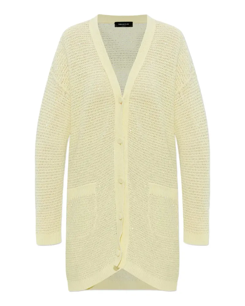 Fabiana Filippi sequin-embellished open-knit cardigan - Gelb Gelb