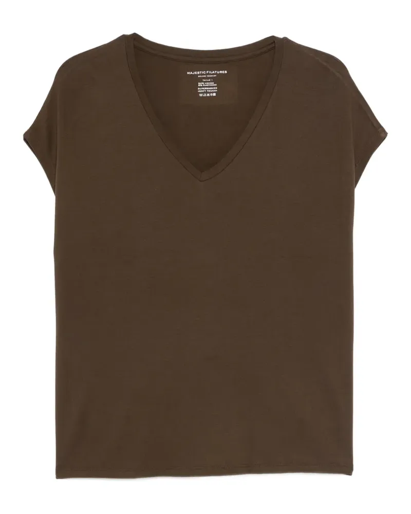 Majestic V-neck T-shirt - Braun Braun