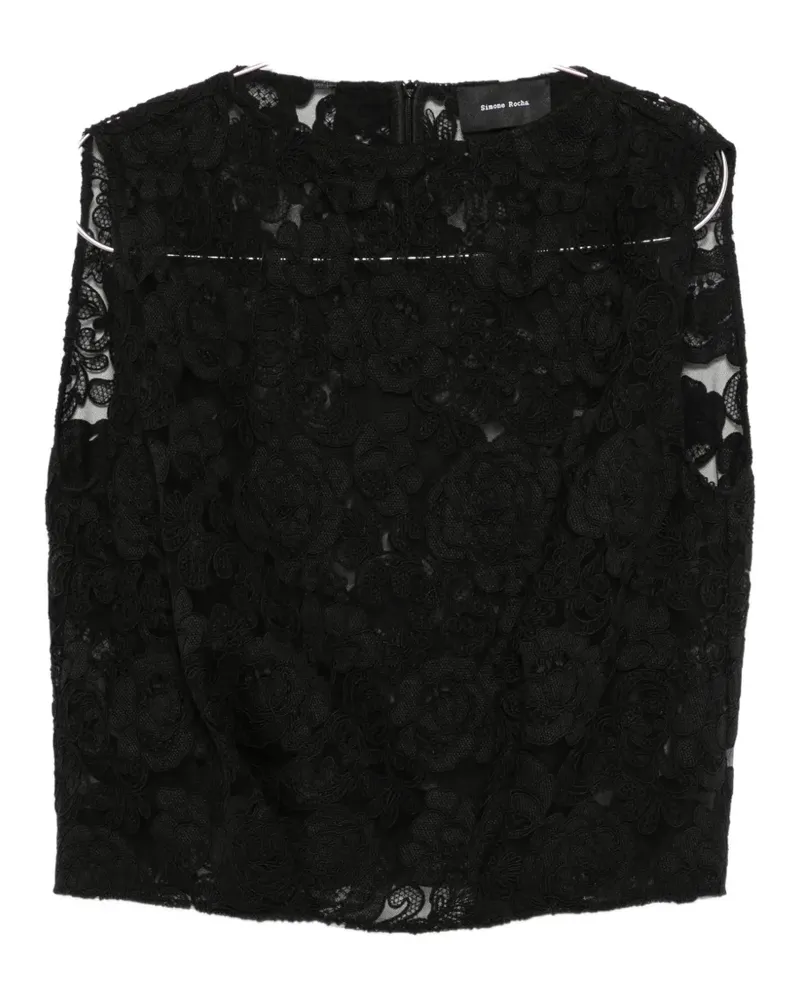 Simone Rocha heavy-lace sleeveless top - Schwarz Schwarz