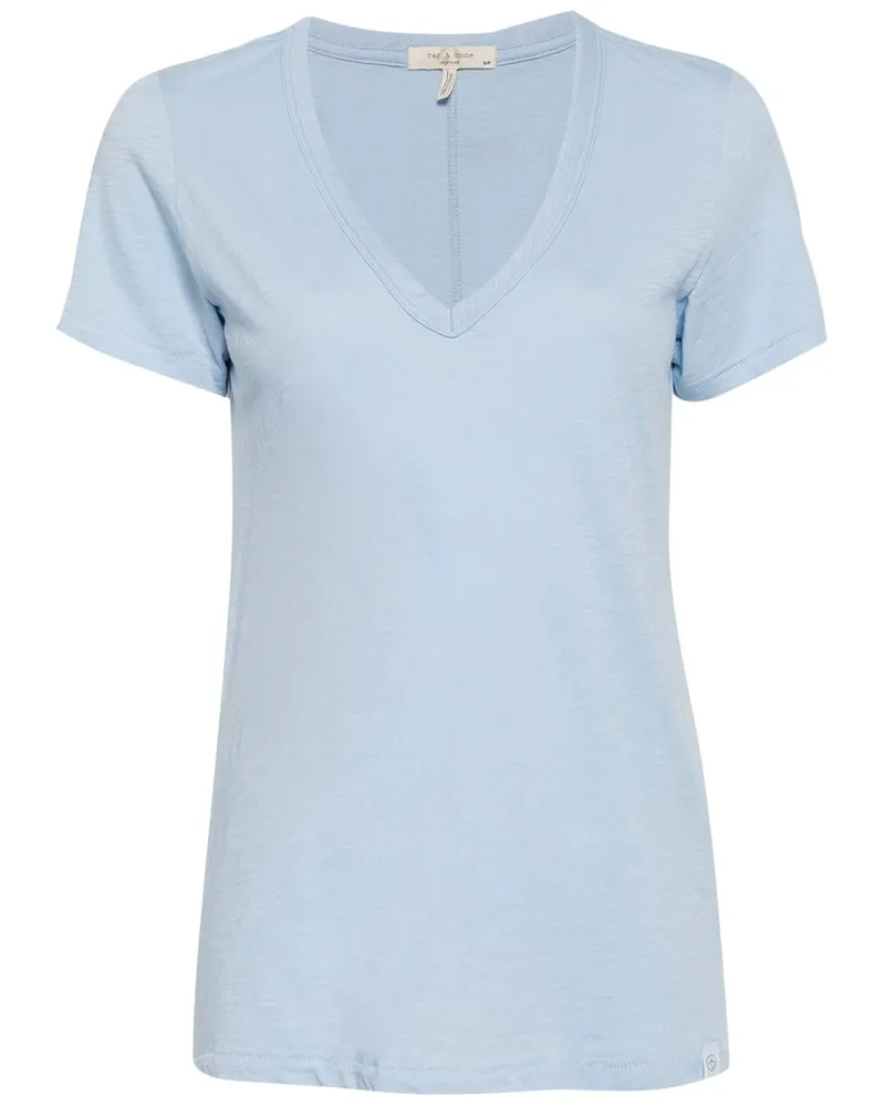 Rag & Bone T-Shirt mit V-Ausschnitt - Blau Blau