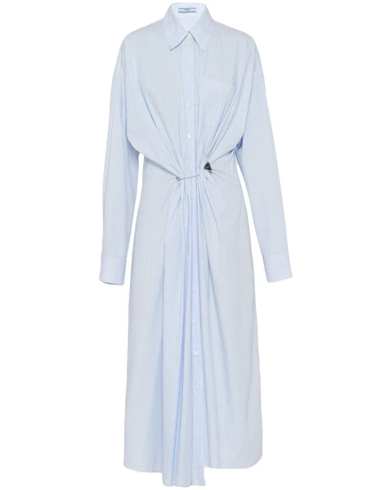 Prada Gestreiftes Hemdkleid - Blau Blau