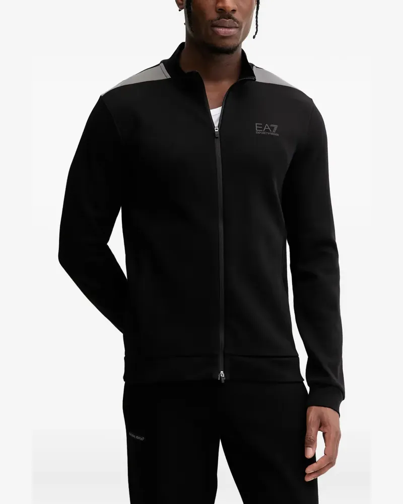 EA7 logo-print zip-up sweater - Schwarz Schwarz