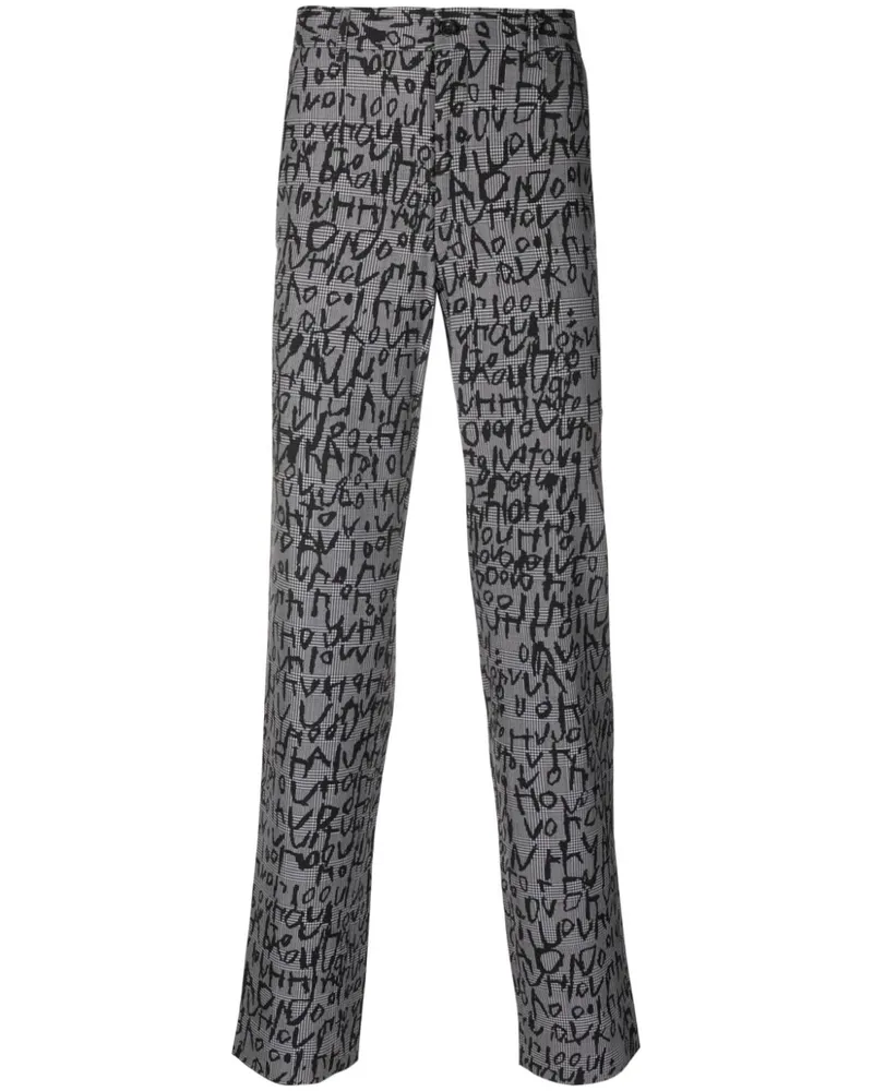 Comme des Garçons Karierte Hose mit geradem Bein - Schwarz Schwarz