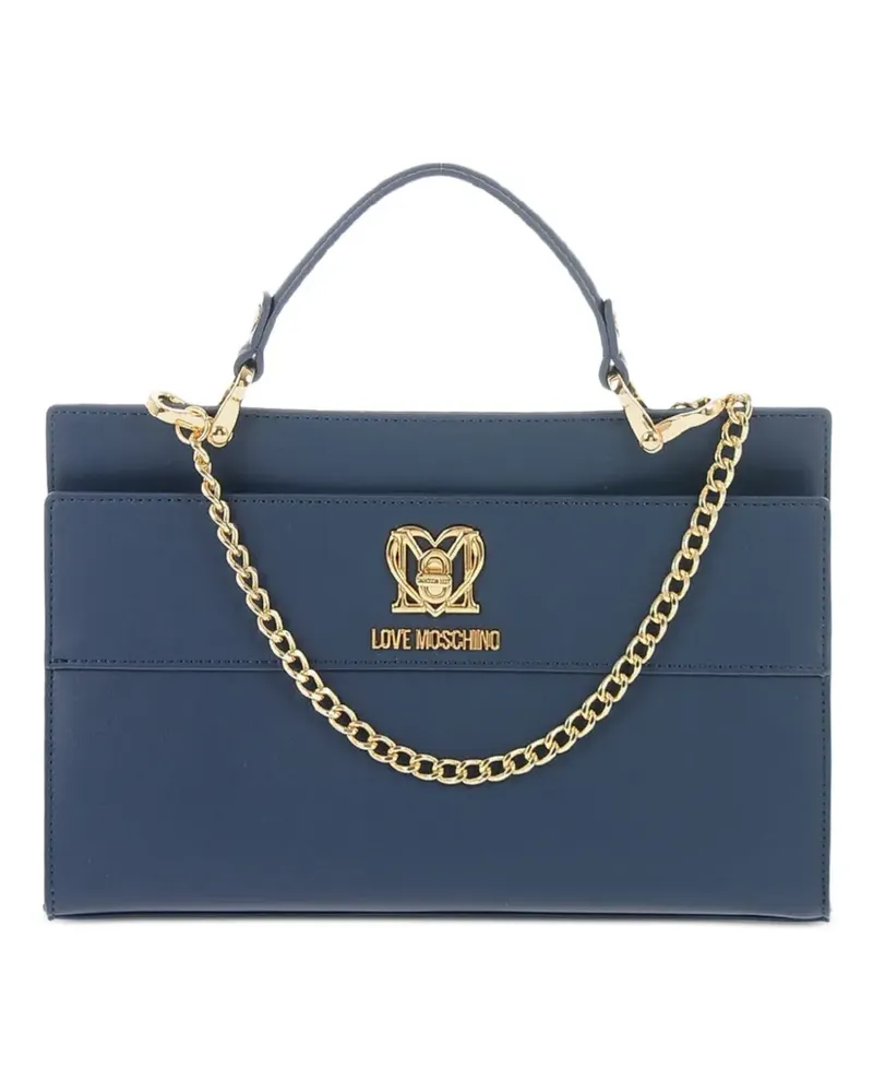 Moschino Kleine Love Tasche mit Kette - Blau Blau