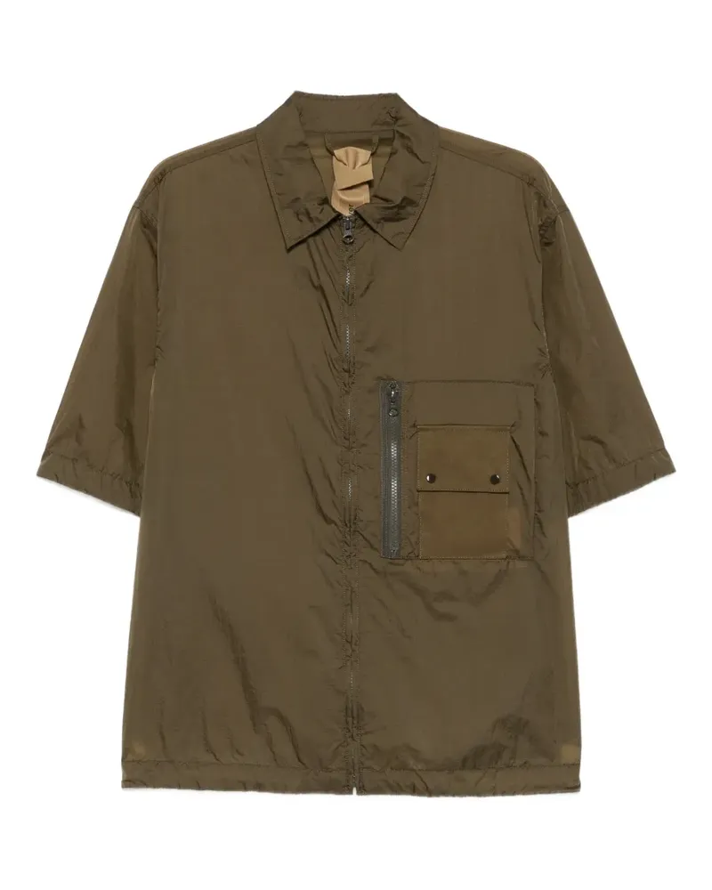 Ten c Mid Layer zip-up pocket-detail shirt - Grün Grün