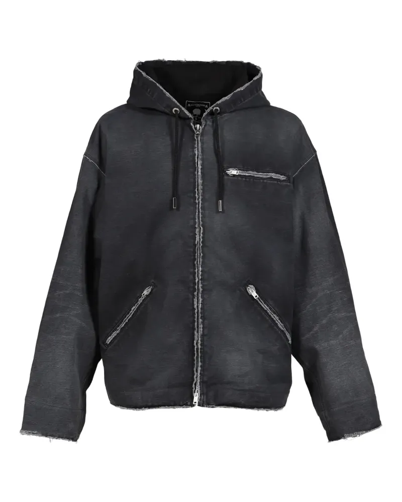 Mastermind World distressed hooded jacket - Schwarz Schwarz