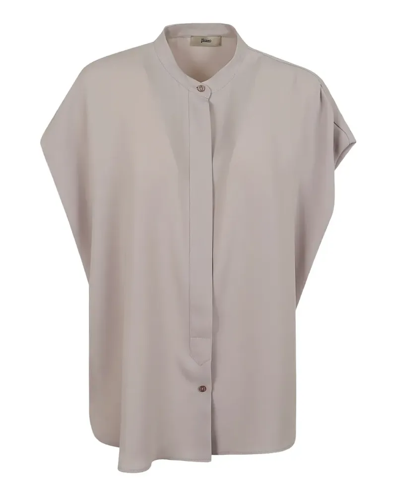 Herno cap-sleeve band-collar blouse - Nude Nude