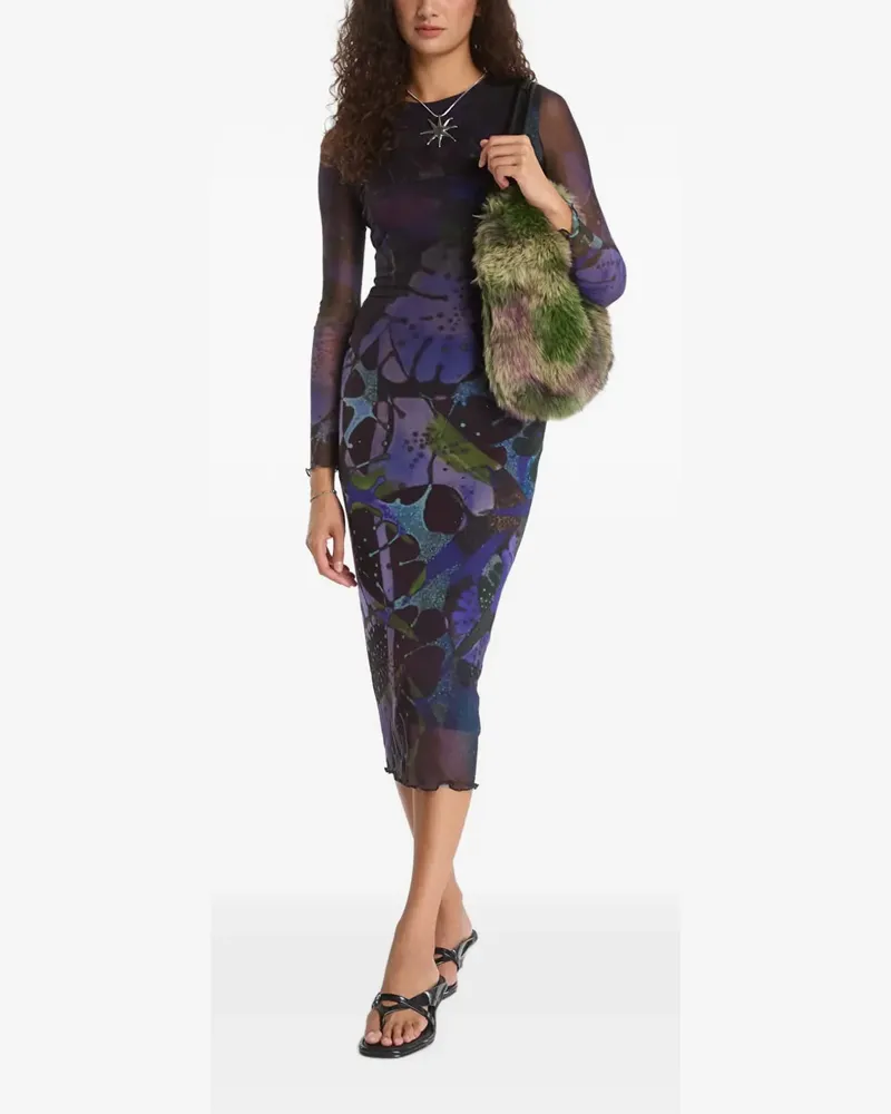 Desigual floral-print midi dress - Violett Violett