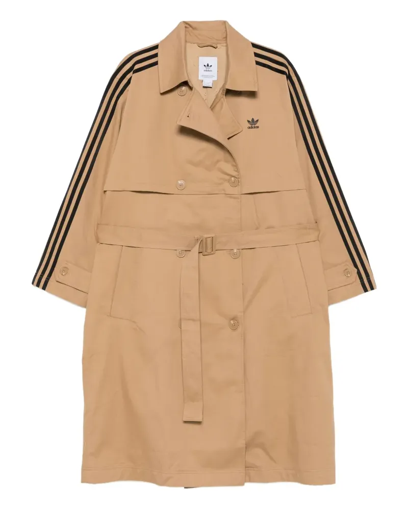adidas Trenchcoat mit Streifen - Braun Braun