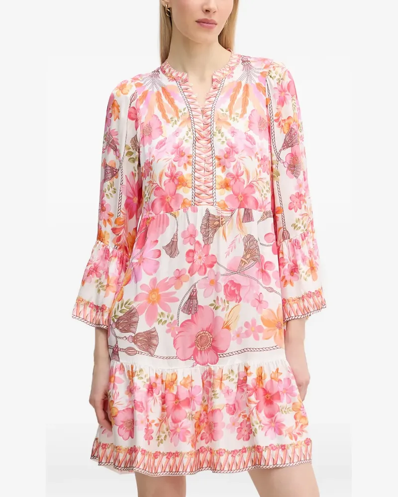 Hale Bob Benilde Charmeuse floral-print mini dress - Rosa Rosa