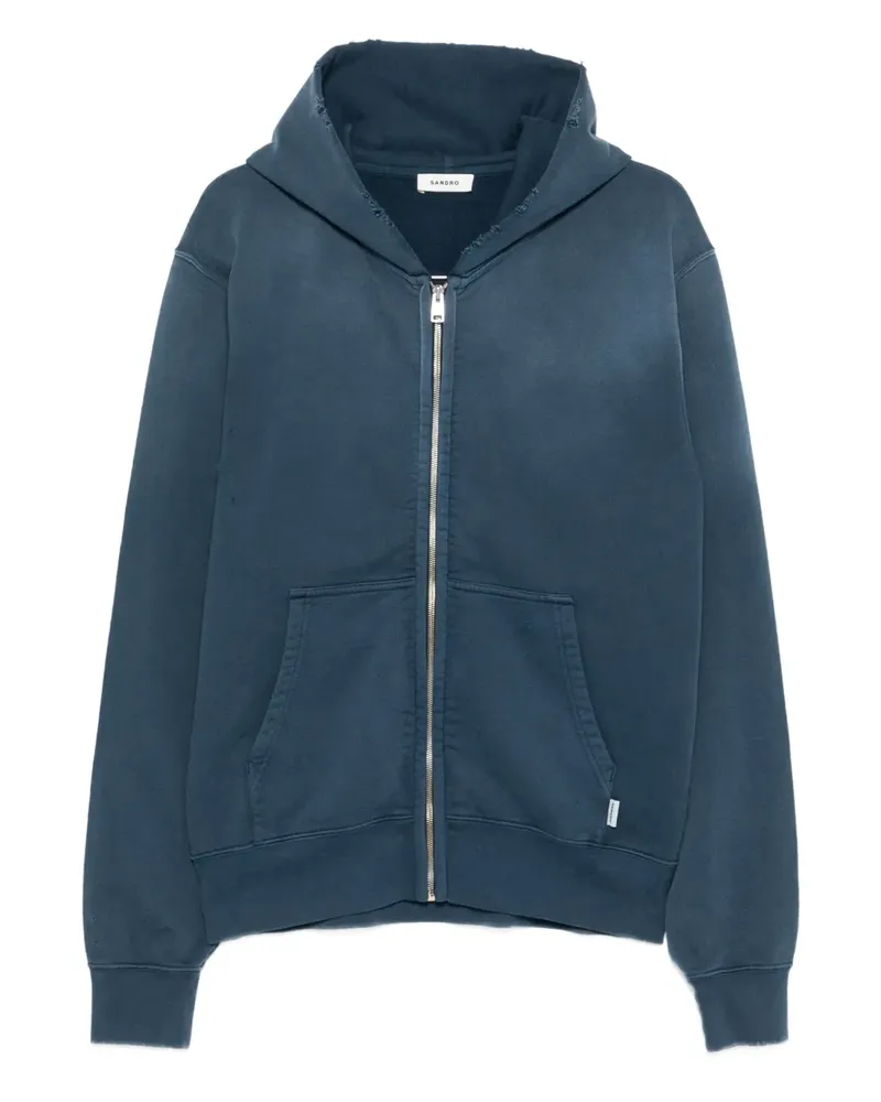 Sandro Ausgefranste Kapuzenjacke - Blau Blau