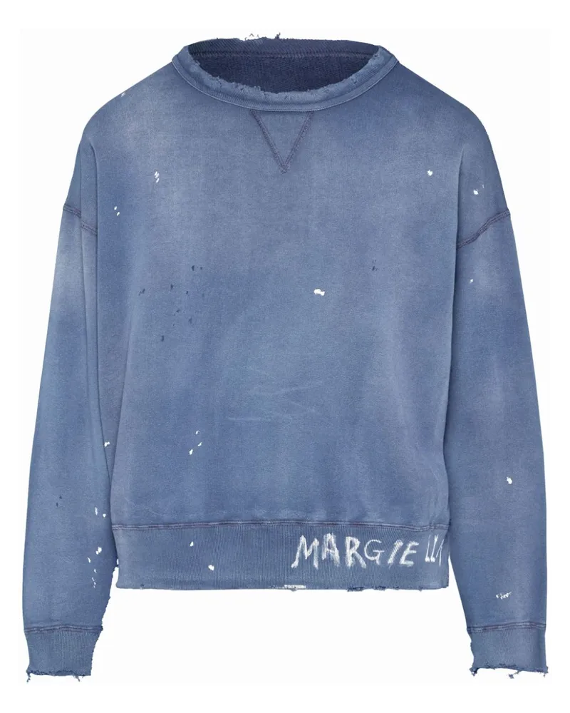 Maison Margiela Pullover mit Handschrift Blau