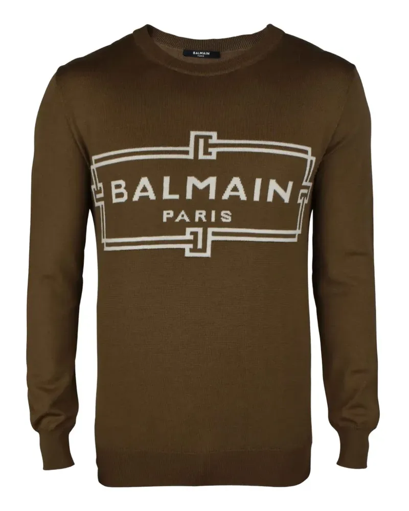 Balmain Sweatshirt mit Logo - Braun Braun