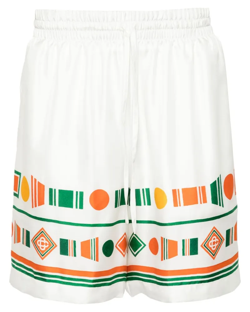 Casablanca Paris Playful Eagle Seidenshorts - Weiß Weiß