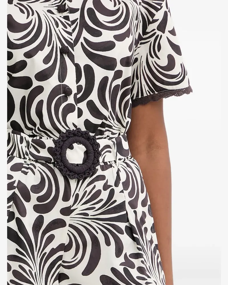 Twin-Set Shorts mit abstraktem Print - Weiß Weiß