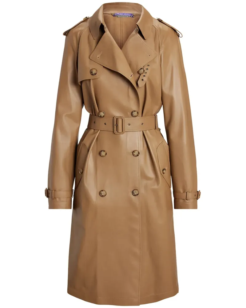 Ralph Lauren Trenchcoat aus Leder - Nude Nude